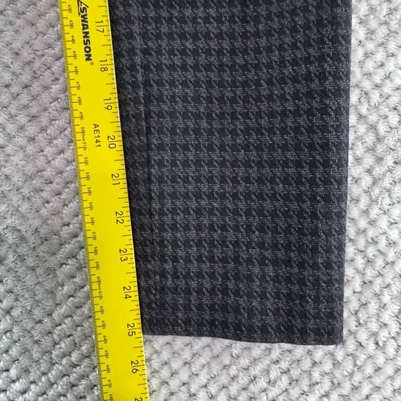 Theory Pants Womens 0 Black Houndstooth Ponte Stretch Slim Straight Mid Rise - Picture 12 of 14